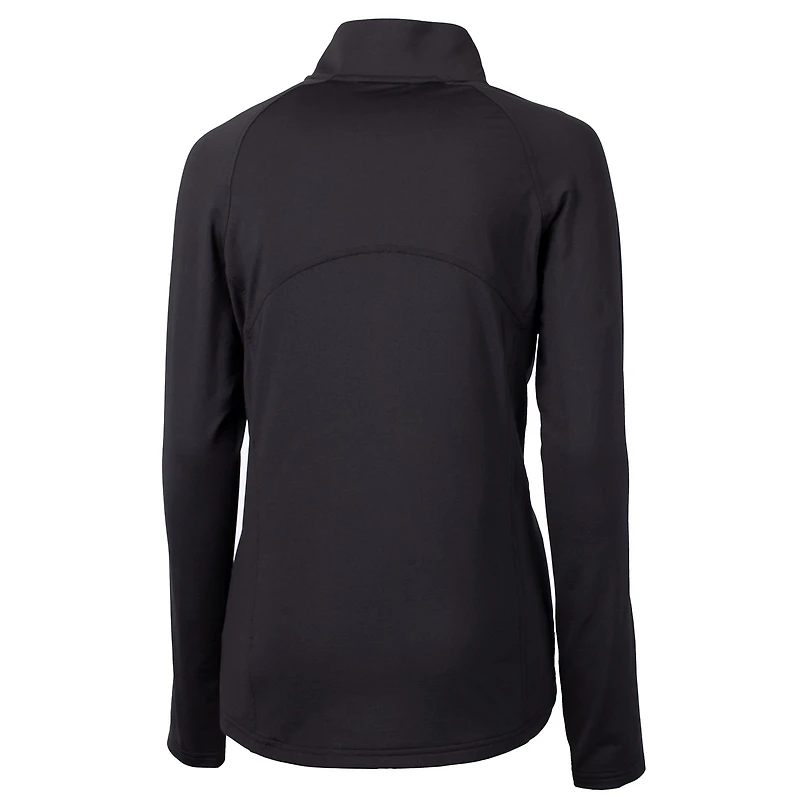 Women's Cutter & Buck Black George Mason Patriots Adapt Eco Knit Stretch Recycled Half-Zip Pullover Top