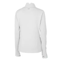 Women's Cutter & Buck White George Mason Patriots Traverse Stretch Quarter-Zip Pullover Top