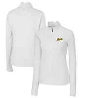 Women's Cutter & Buck White George Mason Patriots Traverse Stretch Quarter-Zip Pullover Top