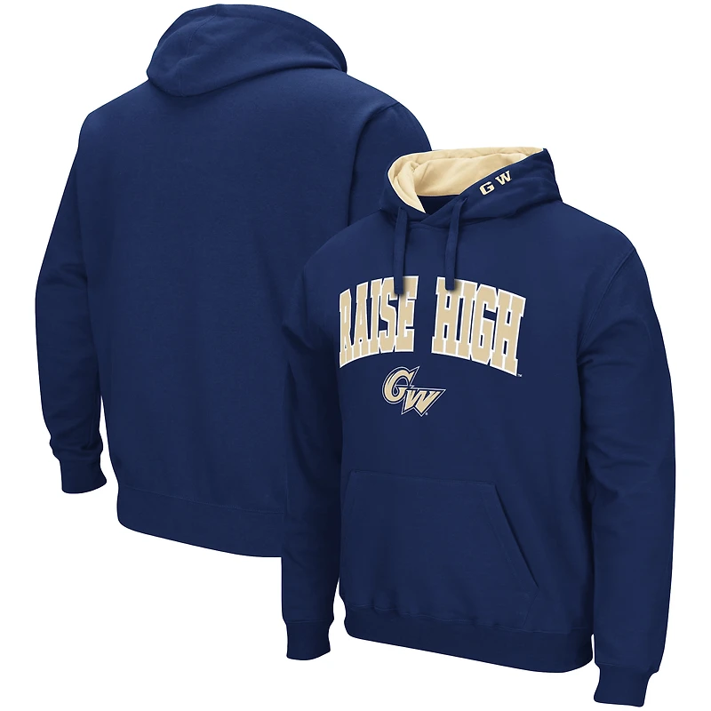 Sweat à capuche Colosseum Navy pour homme, logo et arche de l'université George Washington, version 3.0