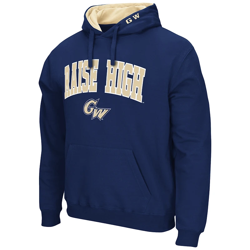 Men's Colosseum Navy George Washington University Arch & Logo 3.0 Pullover Hoodie