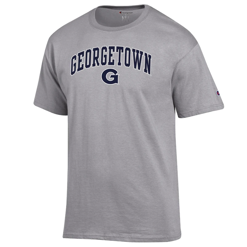 Men's Champion  Heather Gray Georgetown Hoyas Arch Over Logo T-Shirt