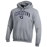 Men's Champion  Heather Gray Georgetown Hoyas Arched Logo Fleece Pullover Hoodie