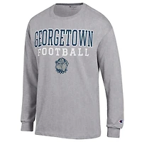 Men's Champion  Gray Georgetown Hoyas Football Jersey Long Sleeve T-Shirt