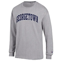 Men's Champion  Heather Gray Georgetown Hoyas Basic Arch Long Sleeve T-Shirt