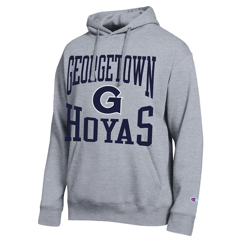 Sweat à capuche Champion pour homme, gris chiné, de l'équipe Georgetown Hoyas