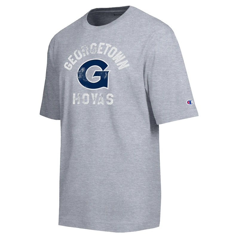 Men's Champion Heather Gray Georgetown Hoyas Weathered Team T-Shirt