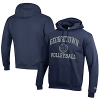 Men's Champion  Navy Georgetown Hoyas Icon Logo Volleyball Eco Powerblend Pullover Hoodie