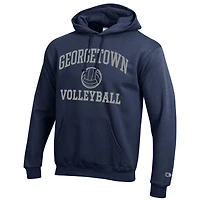 Men's Champion  Navy Georgetown Hoyas Icon Logo Volleyball Eco Powerblend Pullover Hoodie
