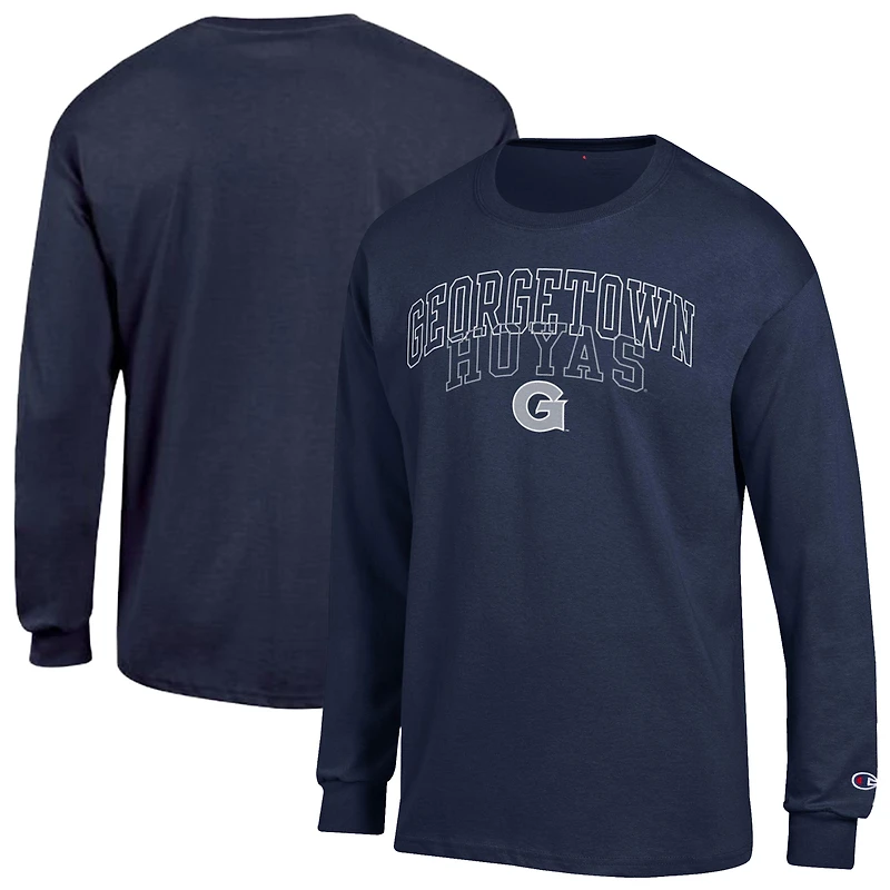 T-shirt à manches longues Champion Navy Georgetown Hoyas pour homme