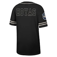 Maillot de baseball boutonné en maille Free Spirited Georgetown Hoyas Colosseum noir pour hommes