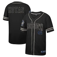 Maillot de baseball boutonné en maille Free Spirited Georgetown Hoyas Colosseum noir pour hommes