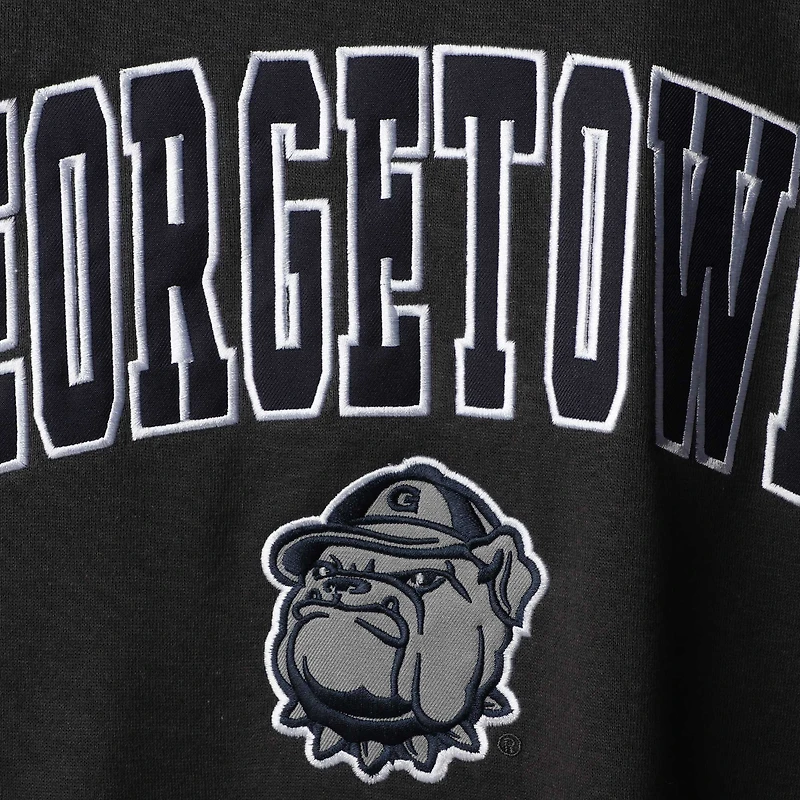 Men's Colosseum Charcoal Georgetown Hoyas Arch & Logo Crew Neck Sweatshirt