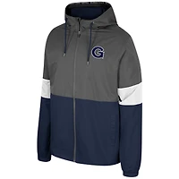 Men's Colosseum Charcoal Georgetown Hoyas Miles Full-Zip Hoodie Jacket
