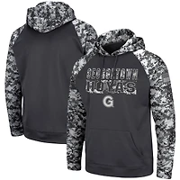 Colosseum Charcoal Georgetown Hoyas OHT Military Appreciation Digital Camo Sweat à capuche pour homme