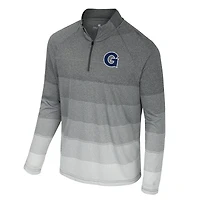 Coupe-vent raglan à col zippé en maille rayée Colosseum Gray Georgetown Hoyas AI pour homme