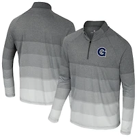 Men's Colosseum Gray Georgetown Hoyas AI Striped Mesh Quarter-Zip Raglan Windshirt