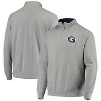 Men's Colosseum Heathered Gray Georgetown Hoyas Tortugas Logo Quarter-Zip Jacket