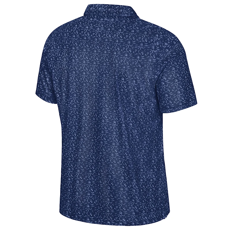 Men's Colosseum Navy Georgetown Hoyas Football Print Polo