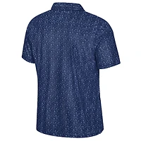 Men's Colosseum  Navy Georgetown Hoyas Football Print Polo