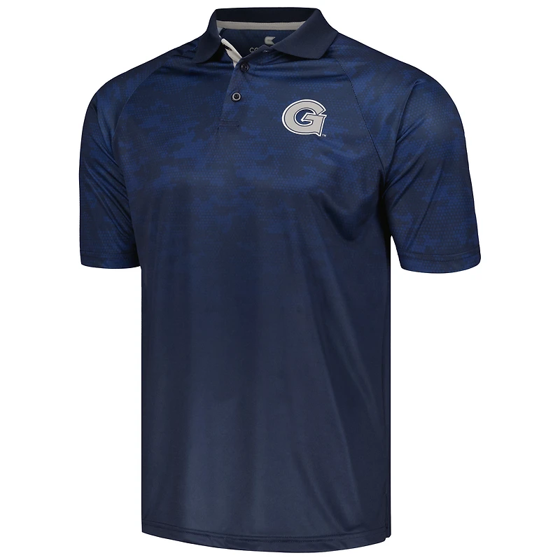 Polo à manches raglan Georgetown Hoyas Honeycomb Colosseum Navy pour hommes