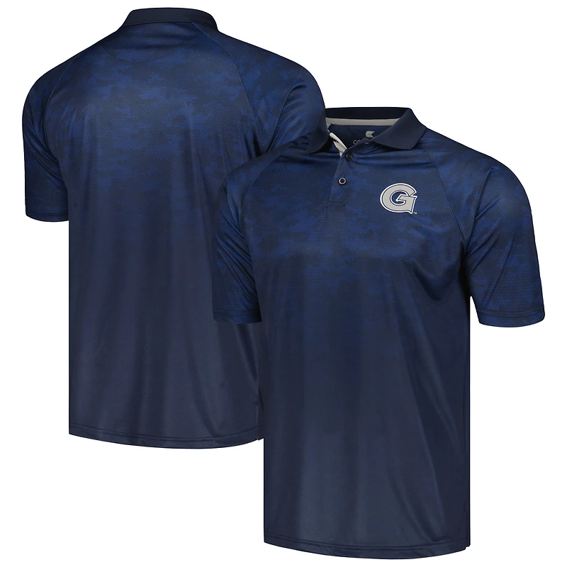 Polo à manches raglan Georgetown Hoyas Honeycomb Colosseum Navy pour hommes