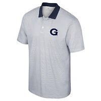 Men's Colosseum White Georgetown Hoyas Print Stripe Polo