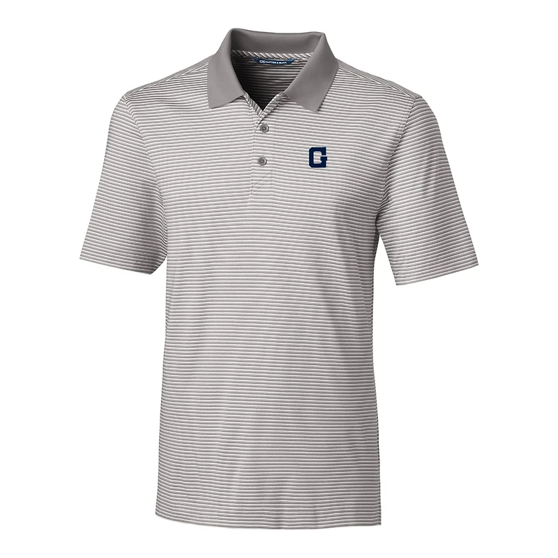Polo extensible à rayures ton sur Georgetown Hoyas Forge pour homme, gris Cutter & Buck