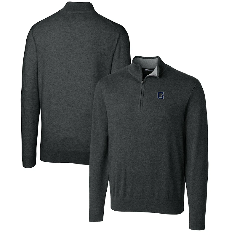 Pull-over zippé quart de tour pour homme, couleur charbon chiné, des Georgetown Hoyas Lakemont
