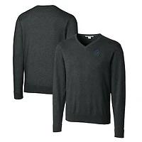 Pull-over à col en V Cutter & Buck Heather Charcoal Georgetown Hoyas Lakemont pour homme
