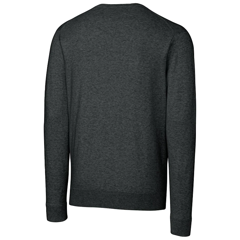 Men's Cutter & Buck Heather Charcoal Georgetown Hoyas Lakemont Tri-Blend V-Neck Pullover Sweater