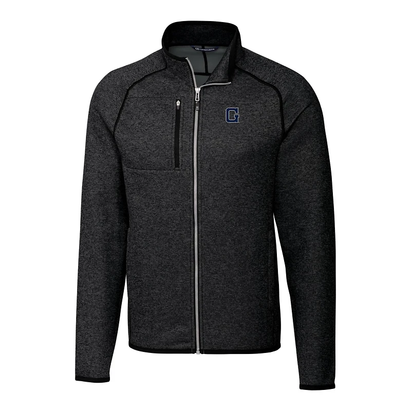 Veste zippée intégrale pour homme, couleur anthracite, style pull-over Georgetown Hoyas Mainsail, coupe-vent et coupe-vent, de grande taille