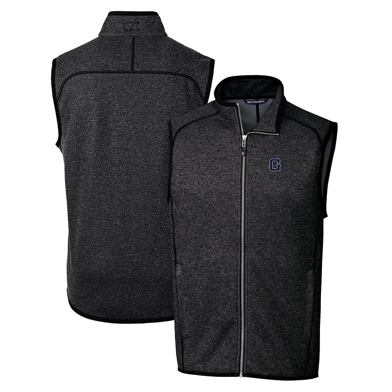 Gilet en tricot à fermeture éclair intégrale pour homme, couleur anthracite, Cutter & Buck, Georgetown Hoyas Mainsail