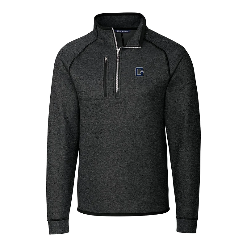 Pull-over demi-zippé en tricot Georgetown Hoyas Mainsail pour homme, couleur anthracite, Cutter & Buck