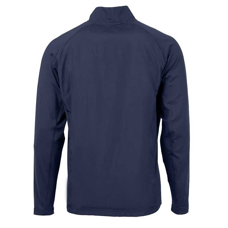 Veste hybride recyclée entièrement zippée pour homme, coupe-vent et buck, bleu marine, Georgetown Hoyas Adapt Eco Knit, grande taille