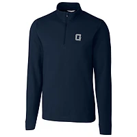 Men's Cutter & Buck Navy Georgetown Hoyas Big Tall College Vault Advantage Tri-Blend Quarter-Zip Pullover Jacket