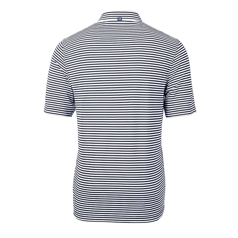 Men's Cutter & Buck Navy Georgetown Hoyas Big Tall Team Logo Virtue Eco Pique Stripe Recycled Polo