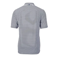 Men's Cutter & Buck Navy Georgetown Hoyas Big Tall Team Logo Virtue Eco Pique Stripe Recycled Polo