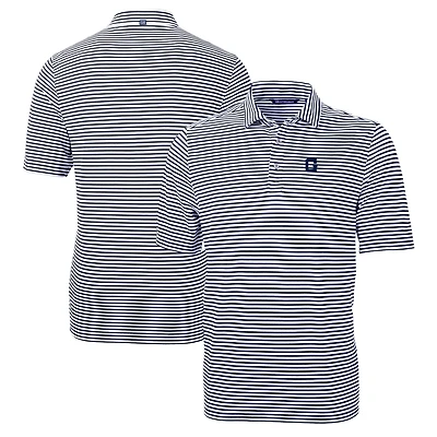 Men's Cutter & Buck Navy Georgetown Hoyas Big Tall Team Logo Virtue Eco Pique Stripe Recycled Polo