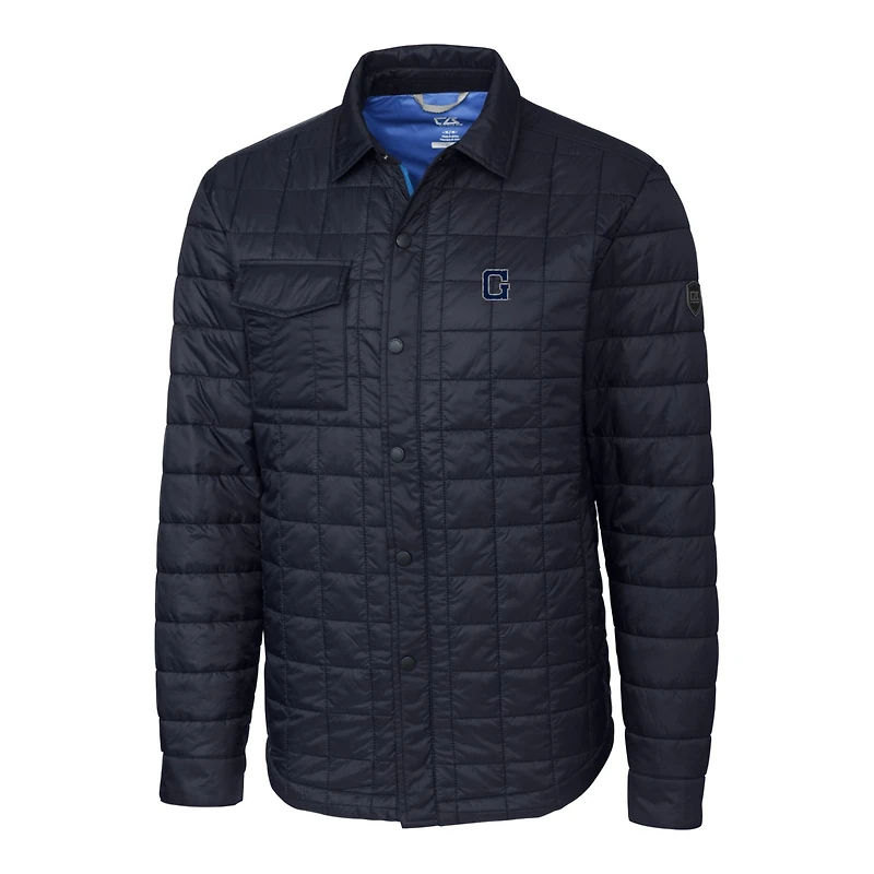 Veste-chemise boutonnée matelassée isolante PrimaLoft Eco pour homme, bleu marine, Georgetown Hoyas Rainier