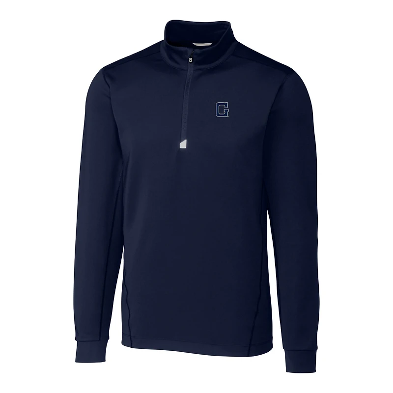 Men's Cutter & Buck Navy Georgetown Hoyas Traverse Stretch Quarter Zip-Pullover Top