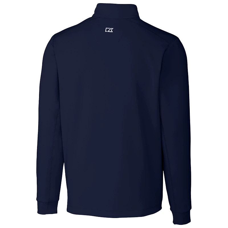 Men's Cutter & Buck Navy Georgetown Hoyas Traverse Stretch Quarter Zip-Pullover Top