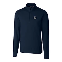 Men's Cutter & Buck Navy Georgetown Hoyas Vault Advantage Quarter-Zip Mock Neck Sweater
