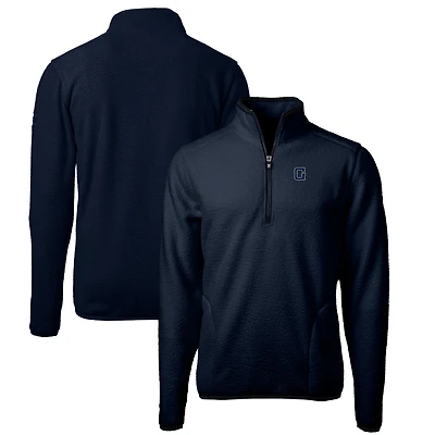 Veste polaire Sherpa écologique à fermeture éclair quart de tour pour homme, bleu marine, Cutter & Buck, Georgetown Hoyas Vault Cascade