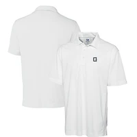 Men's Cutter & Buck White Georgetown Hoyas DryTec Genre Textured Solid Polo