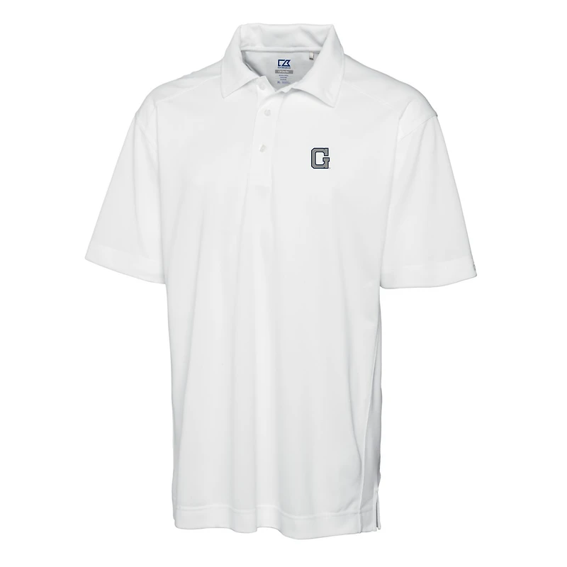Men's Cutter & Buck White Georgetown Hoyas DryTec Genre Textured Solid Polo