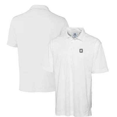Men's Cutter & Buck White Georgetown Hoyas DryTec Genre Textured Solid Polo
