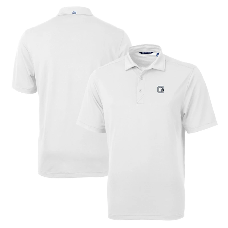 Men's Cutter & Buck White Georgetown Hoyas Team Big Tall Virtue Eco Pique Recycled Polo