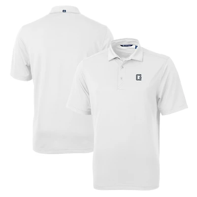 Men's Cutter & Buck White Georgetown Hoyas Team Big Tall Virtue Eco Pique Recycled Polo