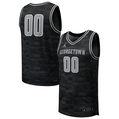 Men's Jordan Brand #00 Black Georgetown Hoyas Replica Basketball Jersey